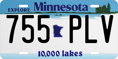 MN license plate 755PLV