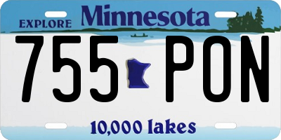 MN license plate 755PON