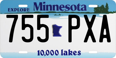 MN license plate 755PXA