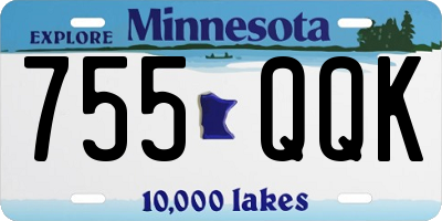 MN license plate 755QQK