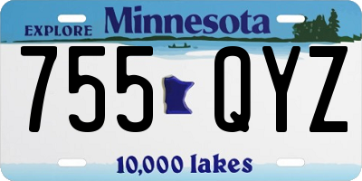 MN license plate 755QYZ