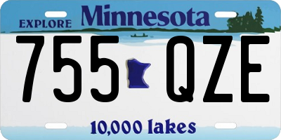 MN license plate 755QZE