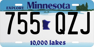 MN license plate 755QZJ