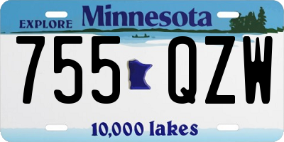 MN license plate 755QZW
