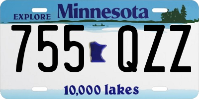 MN license plate 755QZZ