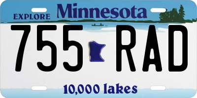MN license plate 755RAD