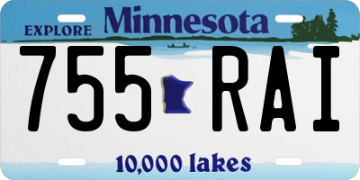 MN license plate 755RAI