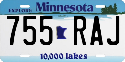 MN license plate 755RAJ