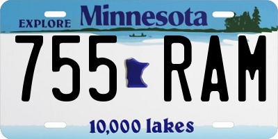 MN license plate 755RAM