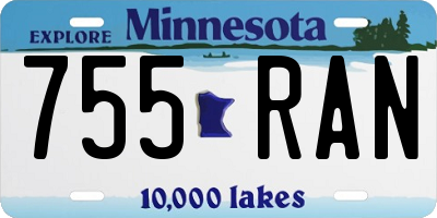 MN license plate 755RAN