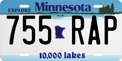 MN license plate 755RAP