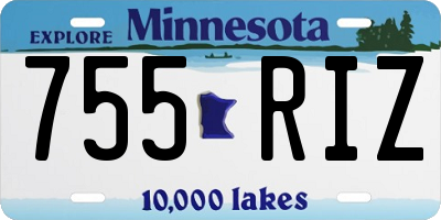 MN license plate 755RIZ
