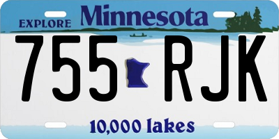 MN license plate 755RJK