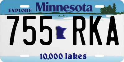 MN license plate 755RKA