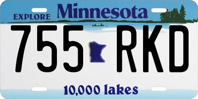 MN license plate 755RKD
