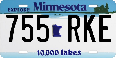 MN license plate 755RKE