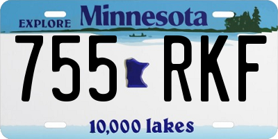 MN license plate 755RKF