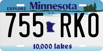 MN license plate 755RKO