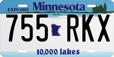 MN license plate 755RKX