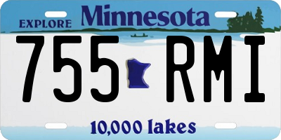 MN license plate 755RMI