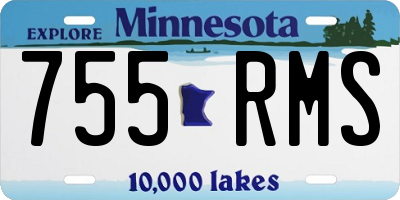 MN license plate 755RMS