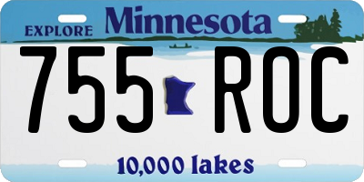 MN license plate 755ROC