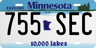 MN license plate 755SEC