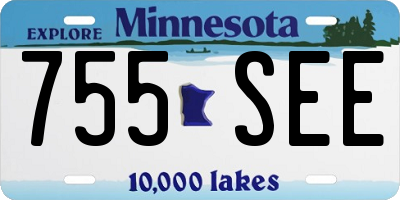 MN license plate 755SEE