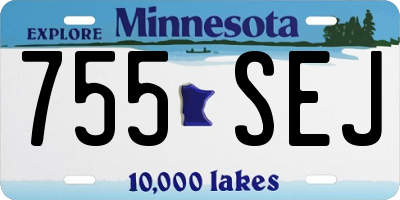 MN license plate 755SEJ