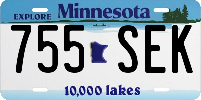 MN license plate 755SEK