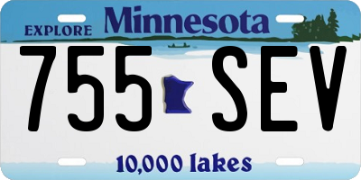 MN license plate 755SEV