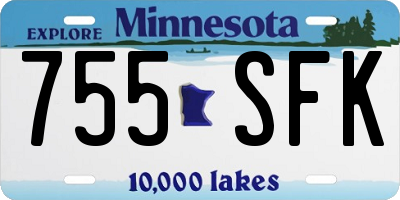 MN license plate 755SFK