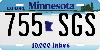 MN license plate 755SGS
