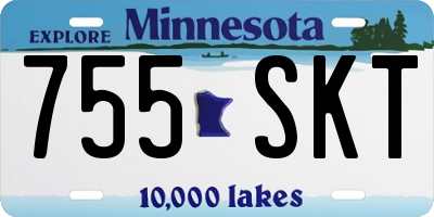 MN license plate 755SKT