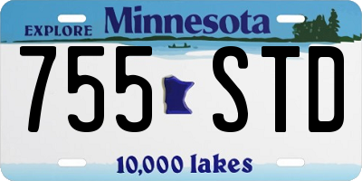 MN license plate 755STD