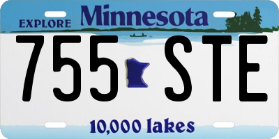 MN license plate 755STE