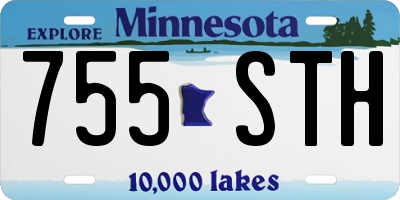 MN license plate 755STH