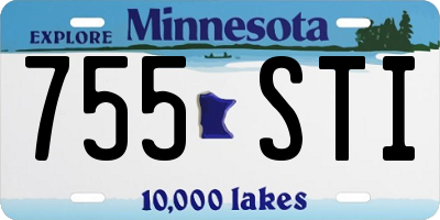 MN license plate 755STI