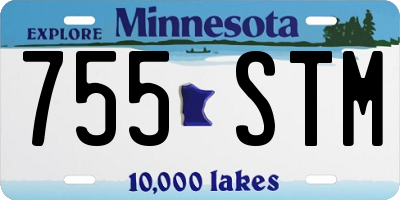 MN license plate 755STM