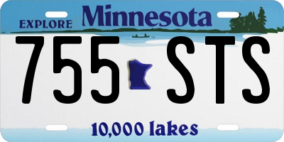 MN license plate 755STS