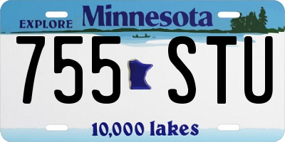 MN license plate 755STU