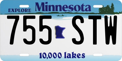 MN license plate 755STW