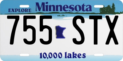 MN license plate 755STX