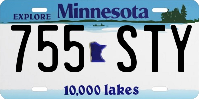 MN license plate 755STY