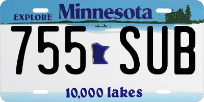 MN license plate 755SUB