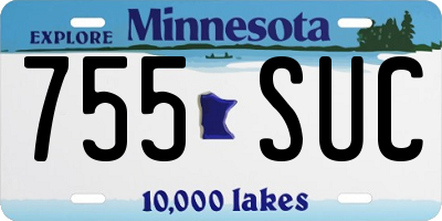 MN license plate 755SUC