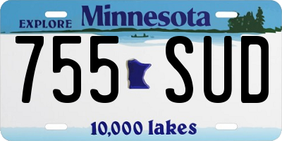 MN license plate 755SUD