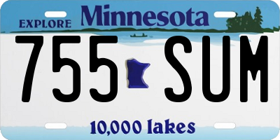 MN license plate 755SUM