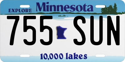 MN license plate 755SUN
