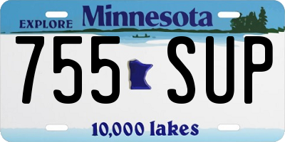 MN license plate 755SUP